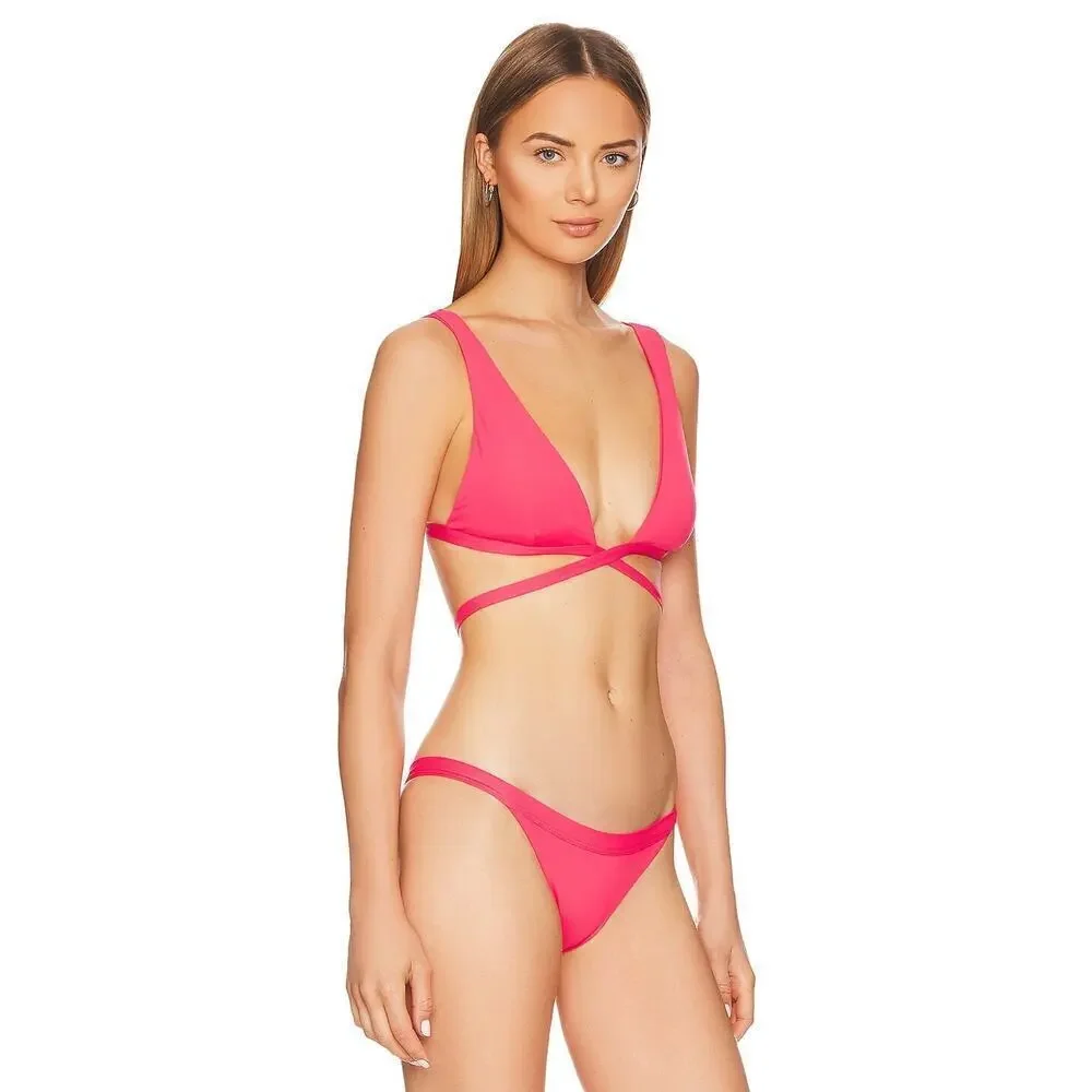 L*Space Avery Strappy Bikini Top in Hot Cherry Size Medium NEW With Tags!